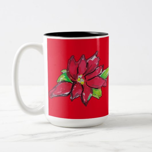 Tasse 2 Couleurs Fleur de Noël (Gauche)