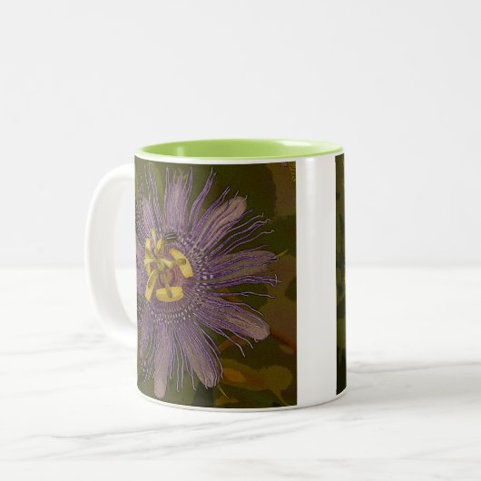 Tasse 2 Couleurs Fleur de Passion (Devant gauche)