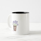 Tasse 2 Couleurs Fleur de pot de lavande (Devant gauche)