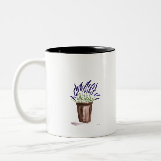 Tasse 2 Couleurs Fleur de pot de lavande (Gauche)