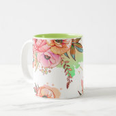 Tasse 2 Couleurs fleur de printemps (Devant gauche)