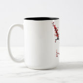 Tasse 2 Couleurs Fleur de prune rouge (Gauche)