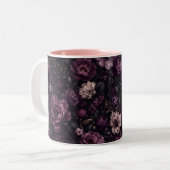 Tasse 2 Couleurs Fleur de Prunier Noir (Devant gauche)