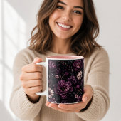 Tasse 2 Couleurs Fleur de Prunier Noir