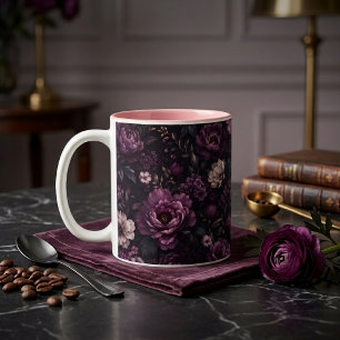 Tasse 2 Couleurs Fleur de Prunier Noir