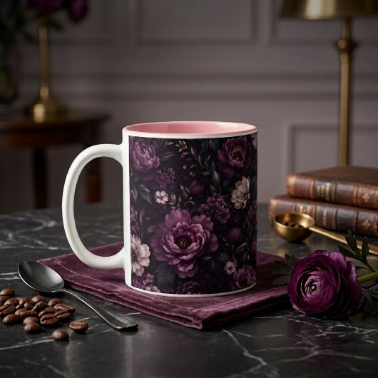 Tasse 2 Couleurs Fleur de Prunier Noir