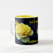 Tasse 2 Couleurs Fleur de rose jaune personnalisée (Devant gauche)