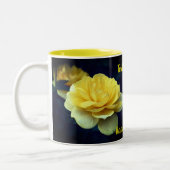 Tasse 2 Couleurs Fleur de rose jaune personnalisée (Gauche)