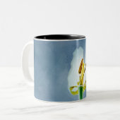 Tasse 2 Couleurs Fleur de tulipe blanche (Devant gauche)