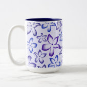 Tasse 2 Couleurs Fleur dégradée bleu violet vibrant (Gauche)