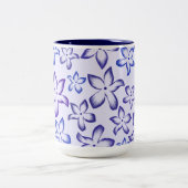 Tasse 2 Couleurs Fleur dégradée bleu violet vibrant (Centre)