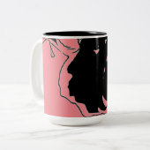 Tasse 2 Couleurs Fleur Doodle (Devant gauche)