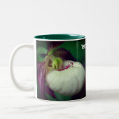 Tasse 2 Couleurs Fleur d'orchidée blanche Lady Slipper Personnalisé (Gauche)