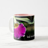 Tasse 2 Couleurs Fleur d'orchidée délicate personnalisée (Devant gauche)