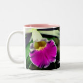 Tasse 2 Couleurs Fleur d'orchidée délicate personnalisée (Gauche)