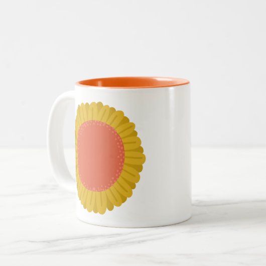 Tasse 2 Couleurs Fleur Douce Tournesol Daisy CUSTOM (Devant gauche)