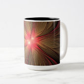 Tasse 2 Couleurs Fleur fractale de fansy rouge (Devant droit)