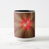 Tasse 2 Couleurs Fleur fractale de fansy rouge (Centre)