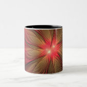 Tasse 2 Couleurs Fleur fractale de fansy rouge (Centre)