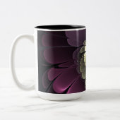 Tasse 2 Couleurs Fleur fractale grise de pourpre moderne abstraite (Gauche)