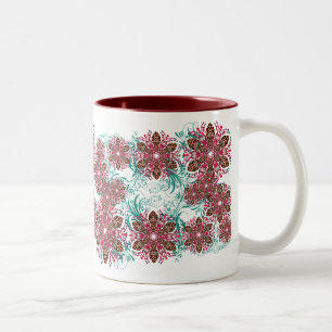Tasse 2 Couleurs Fleur géométrique