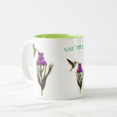 Tasse 2 Couleurs Fleur Iris de colibri personnalisée (Devant gauche)