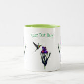Tasse 2 Couleurs Fleur Iris de colibri personnalisée (Centre)