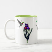 Tasse 2 Couleurs Fleur Iris de colibri personnalisée (Gauche)