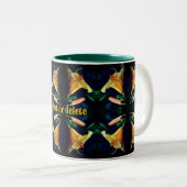 Tasse 2 Couleurs Fleur jaune Abstraite personnalisée (Devant droit)
