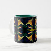 Tasse 2 Couleurs Fleur jaune Abstraite personnalisée (Devant gauche)