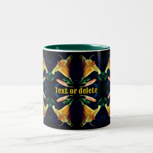 Tasse 2 Couleurs Fleur jaune Abstraite personnalisée (Centre)