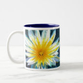 Tasse 2 Couleurs Fleur Jaune Bleu Bleu Matin à minuit (Gauche)