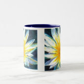 Tasse 2 Couleurs Fleur Jaune Bleu Bleu Matin à minuit (Centre)
