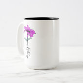 Tasse 2 Couleurs Fleur Lit Rose Personnalisée (Devant gauche)
