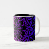 Tasse 2 Couleurs fleur Mandala rose et violet (Devant droit)