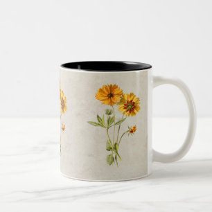 Tasse 2 Couleurs Fleur minimaliste Jaune