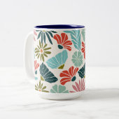Tasse 2 Couleurs Fleur moderne magnifique (Devant gauche)