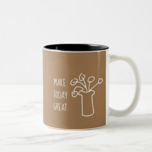 Tasse 2 Couleurs Fleur moderne simple blanc