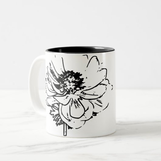 Tasse 2 Couleurs Fleur naturel (Devant gauche)