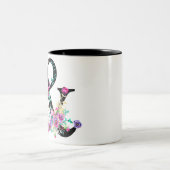 Tasse 2 Couleurs Fleur noire moderne chic et rustique campagne (Centre)