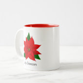 Tasse 2 Couleurs Fleur Poinsettia (Devant gauche)