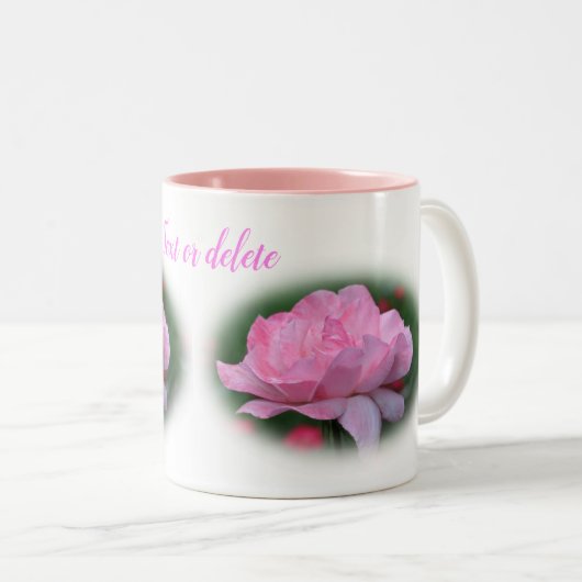 Tasse 2 Couleurs Fleur rose céleste personnalisée (Devant droit)