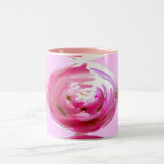 Tasse 2 Couleurs Fleur rose délice (Centre)