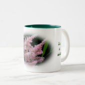 Tasse 2 Couleurs Fleur rose éclatante personnalisée (Devant droit)