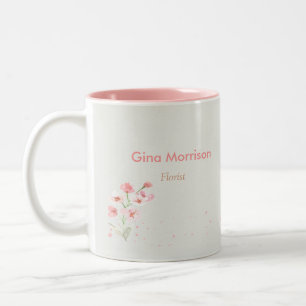 Tasse 2 Couleurs Fleur rose gris floral