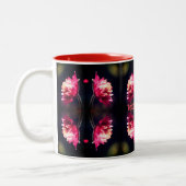 Tasse 2 Couleurs Fleur Rouge Dans Sunlight Abstrait Personnalisé (Gauche)