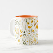 Tasse 2 Couleurs Fleur sauvage 15 oz (Devant gauche)