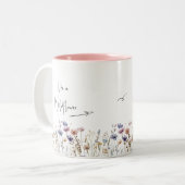 Tasse 2 Couleurs Fleur sauvage couleur aquarelle (Devant gauche)
