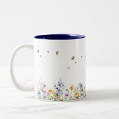 Tasse 2 Couleurs Fleur sauvage couleur aquarelle avec papillon (Gauche)