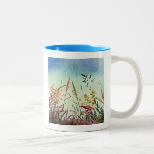 Tasse 2 Couleurs Fleur sauvage Et Étoiles (Droit)